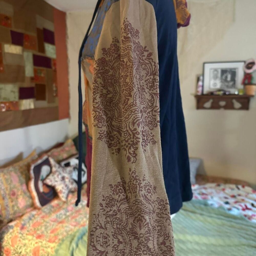 Sacred Threads Y2K Boho Patchwork Whimsical Zip-U… - image 3